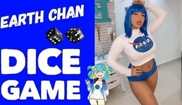 Cosplay Girl Earth Chan Dirty Talk DICE GAME Riding Dildo Cumming Boobs Mouth