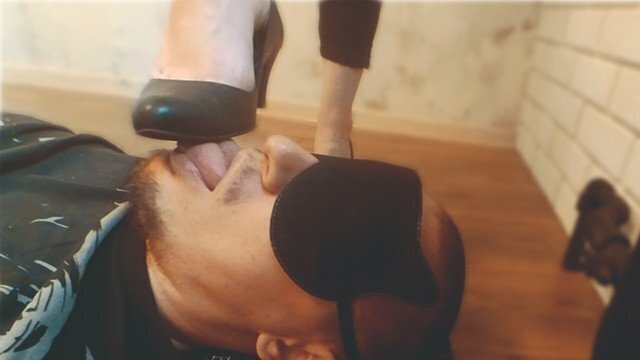 Clean shoes! Slave licking mistress shoes, russian femdom, foot worship