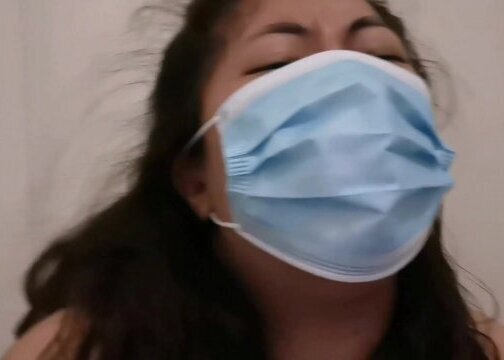 Solo amateur pinay MelanieQuezon worship with face mask