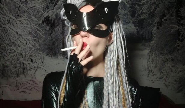 Catwoman smokes flirts with