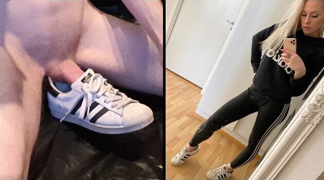 Fucking worn pornstar (Angie Lynx) Adidas Superstar sneakers