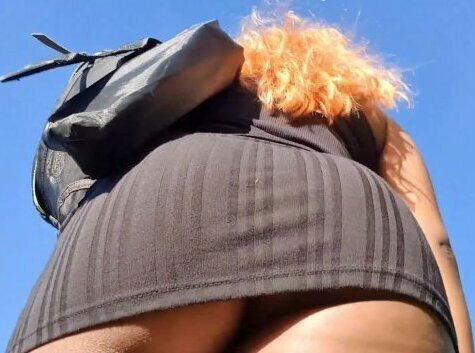 Voyuer Latina Beauty Mini Skirt Walking Park Upskirt Thick Booty