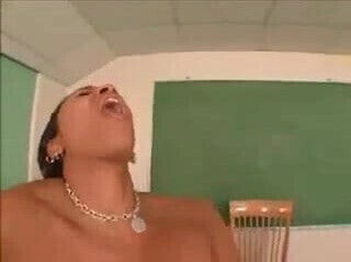 Black lesbians with saggy boobs licking each other.