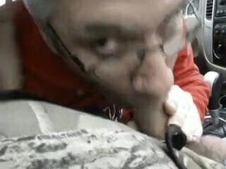 Sucking master in a car