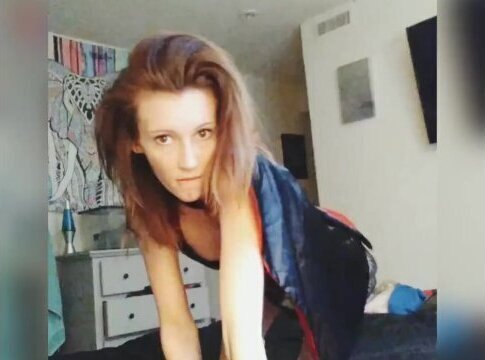 Cute teen playing with