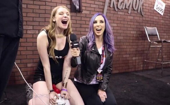Pornstar Jelena Jensen interviews girls tremor Exxxotica CAM4 Radio