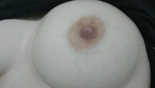 (HD) Super Pale natural boobs played with! Hard pink nipples.