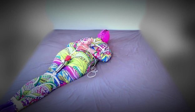 Selfbondage session catsuit ruined cheap Chinese harness