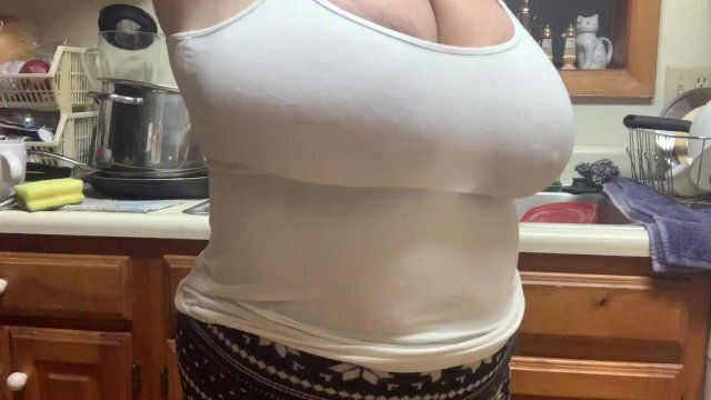 huge boobs kitchen