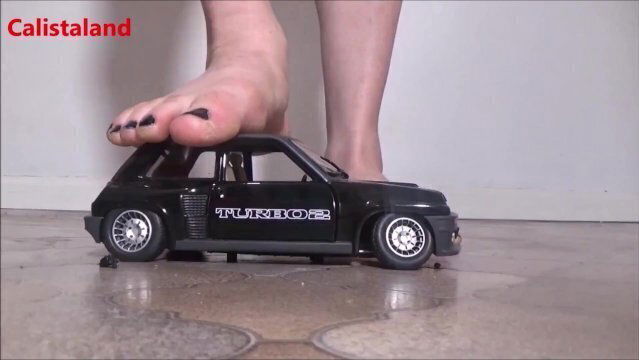 miniature collector Renault Turbo destroyed cruel french woman