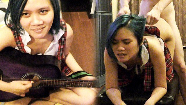 Horny Asian Music Student with Blue Hair Fucks Teacher Pass Exam