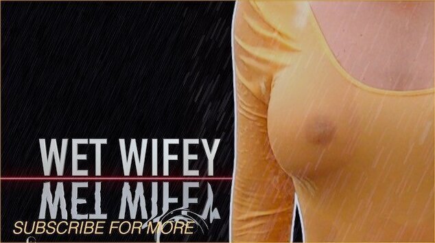 Wife Public Shirt Amateur Gets Caught Rain