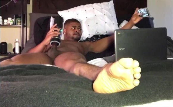 @ScottieCoxx getting milked with hisPower Stroker from Wedol Toys during COVID quarantine