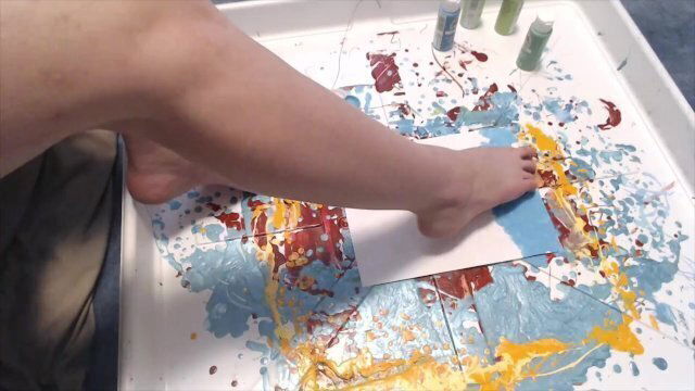 Painting picture with toes
