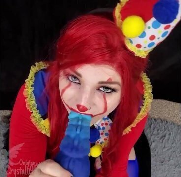 Tiny Teen Clown Takes HUGE Creampie LARGE Dragon