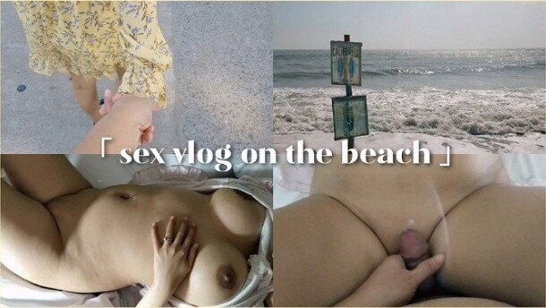 Sex vlog, thailand beach & sea view, in floating market with beautiful girl big boobs sex on car