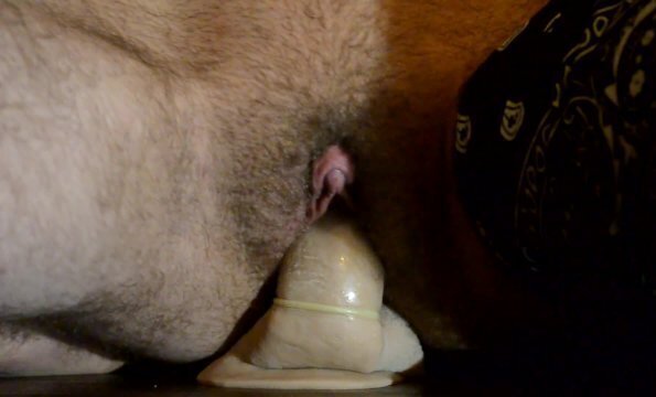 Trans fuck himself close with prosthesis noise, roommate close)