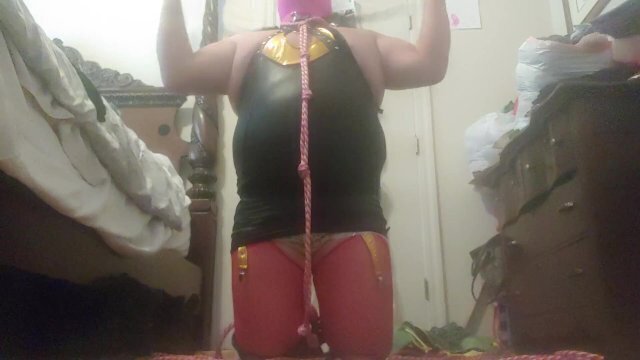 self bondage hogtie lingerie
