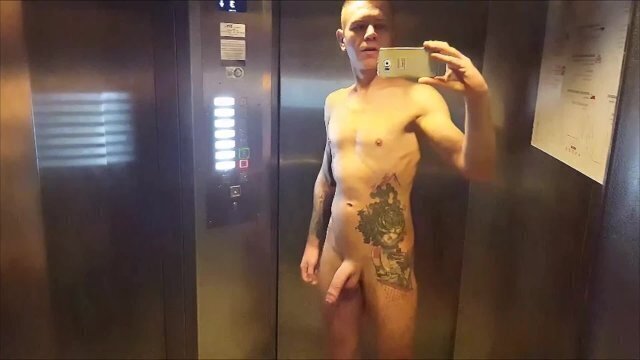 Total RISKY Full EXHIBITIONIST NAKED Elevator Hotel Smoking Lounge