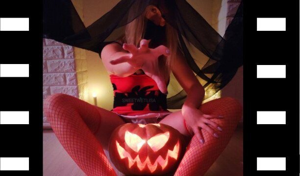 Sexy witch summoned demon teddy Halloween fucks with till cums mouth