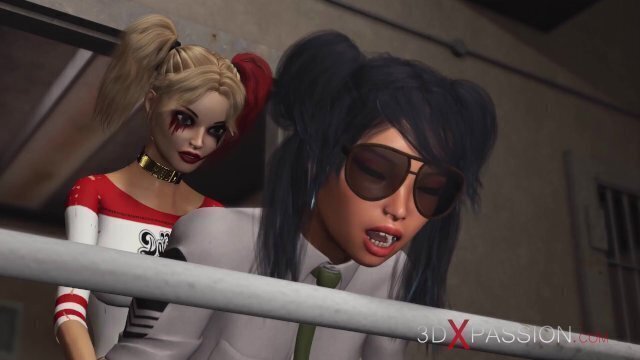 jail! Harley Quinn fucks female prison officer