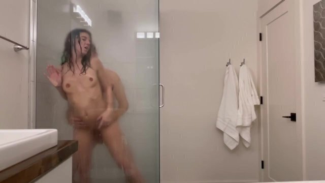 Steamy Glass Shower: Couple Vacation