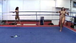 Big boob fighter claims her prize