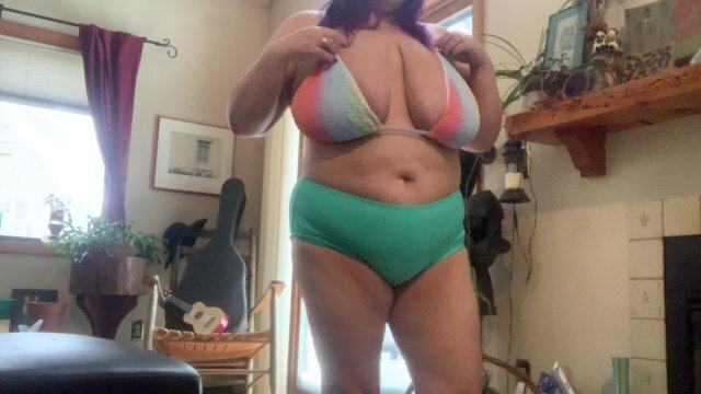 bikini tryon chubby goth milf pawg