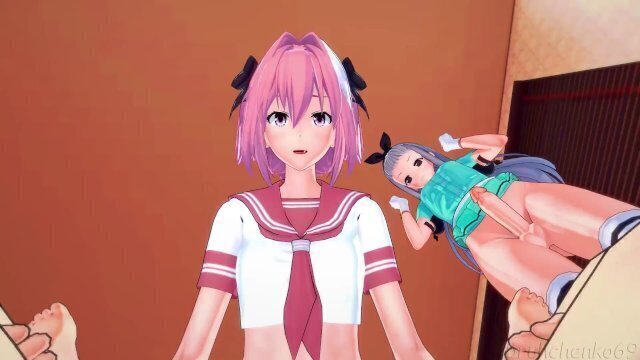 Femboys Astolfo Hideri cocks pleasure Male Taker