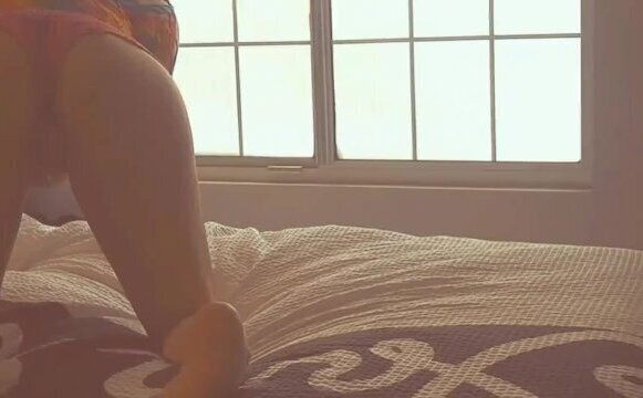 Beautiful 4k cutie in snowy hotel scene