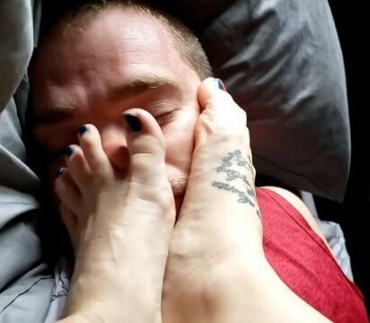 Foot Dom slaps and gags boy with feet