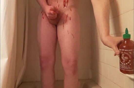 Jerking with Sauce Painful FUCK!