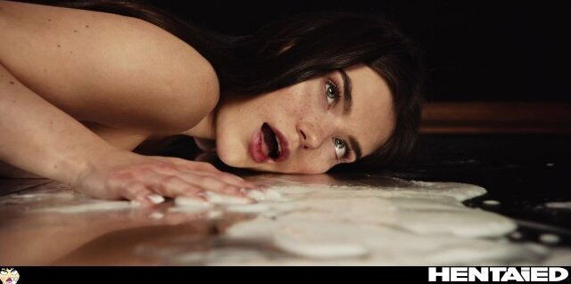 Real Life Hentai Girl fucks another herself mirror with huge double dildo