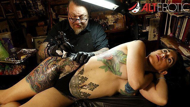 Marie Bossette gets painful tattoo