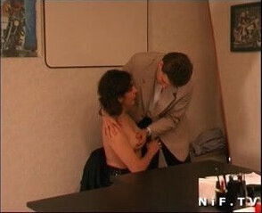 Hairy French mature sodomized by her boss