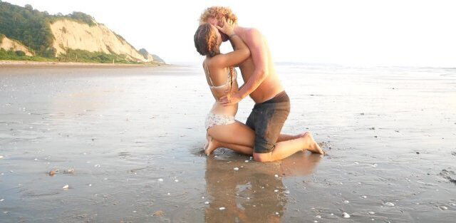 Real Couple Fucks Passionately Public Beach Pacific Ocean