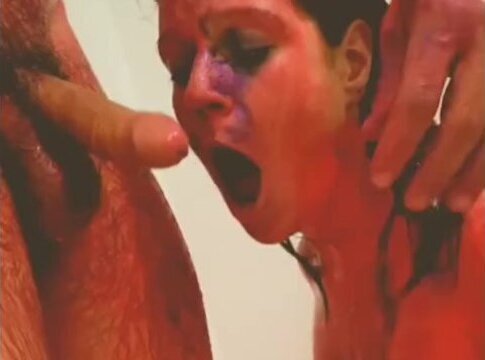 Pink unioncorn pussy paint scene in shower final clip