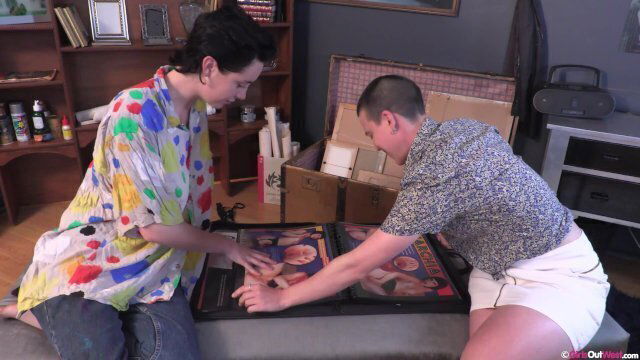 Busty artist Jordan small titted Elliott lick each others hairy pussy studio