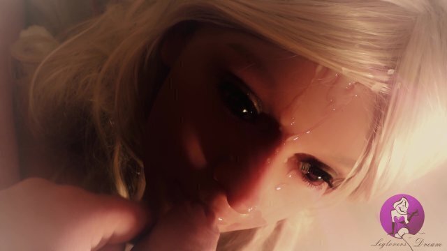 Blonde Real Doll gets fantastic Facial (4K)
