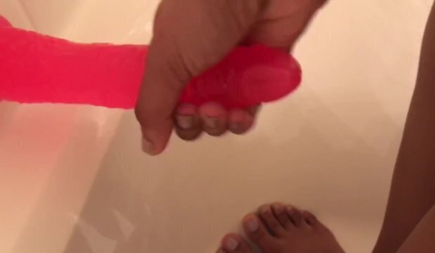 Sweet girl rubs your dick *POV* showing feet)