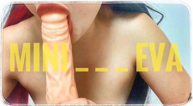 Sucks Huge Dildo With Plump Lips