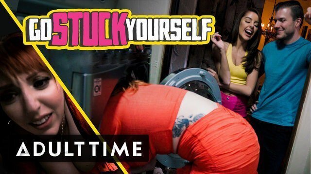 Step-siblings Fuck Their Stepmom From Behind While She's Stuck! (Hot Threesome)