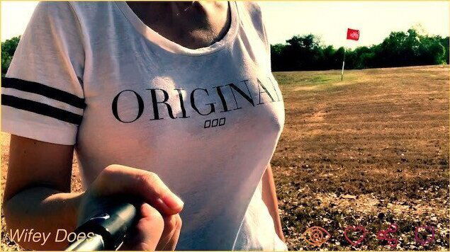 Public Braless Distracting golfers much braless