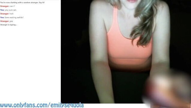 Horny sexy MILF plays with webcam help