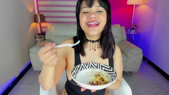 Lila Jordan takes her breakfast