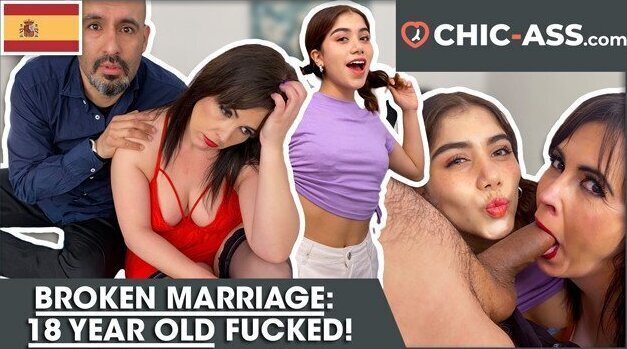 THREESOME: SPANISH fucks TEEN with WIFE (Porn from Spain)! CHIC-ASS