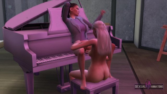 Piano Class Ends Lesbian Sex, Student Tastes Plastic Sexual Animations
