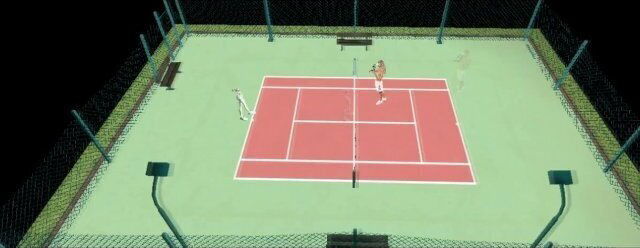 with tennis coach tennis court