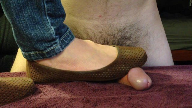 Hard Cock Trampling Worn Ballet Flats Crush His Cock Full Weight Stomp