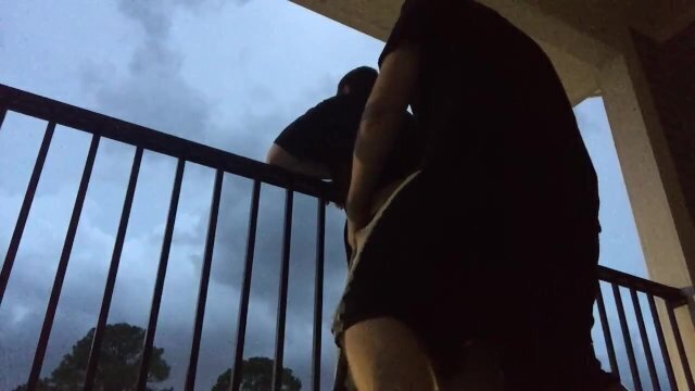 Fuck Suck Back Porch During Stormy Weather